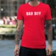 Bad Boy ★ mauvais garçon ★ T-shirt coton mode homme, texte en écriture blanche scratchée
