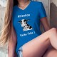 Women's cotton T-Shirt - Attention Vache Folle !