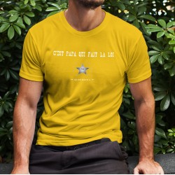 Men's cotton T-Shirt - C'est papa qui fait la Loi