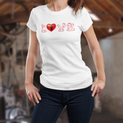 Frauen mode T-shirt -  LOVE Glarus - Herz Kanton Glarus Wappenschild