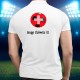 Polo football homme - Hopp Schwiiz !!! - Version allemande, Blanc 