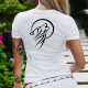 Frauen Mode T-Shirt - Wolf heult auf dem Mond - Stammes-Tattoo