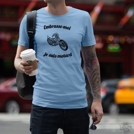 T-Shirt humoristique mode homme - Embrasse moi je suis motard