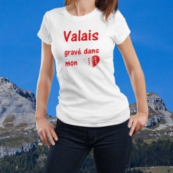 Frauenmode T-shirt - Valais, gravé dans mon Coeur