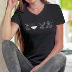 Frauen Mode Baumwolle T-Shirt - Graffiti LOVE Freiburg - Freiburger Herz