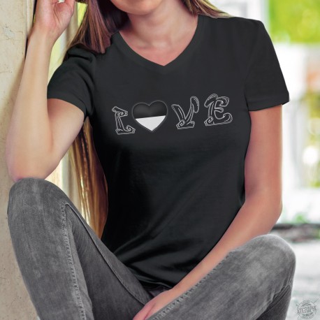 Frauen Mode Baumwolle T-Shirt - Graffiti LOVE Freiburg - Freiburger Herz