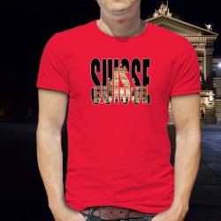 Suisse ✚ Palais fédéral ✚ T-Shirt coton homme (photo du palais fédéral découpé par les lettres du mot Suisse) 