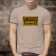 ATTENTION, de mauvaise humeur ★ panneau de danger rectangulaire jaune ★ T-shirt humoristique homme