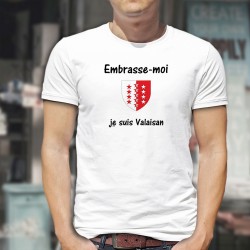 T-Shirt homme - Embrasse-moi, je suis Valaisan - écusson Valaisan - Impossible de résister au charme d'un valaisan...