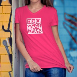 Baumwolle T-Shirt - Coeur libre - QR-code