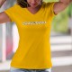 Gourmande ✲ lettres du jeu de Scrabble ✲ T-Shirt coton dame avec un joli trait de caractère