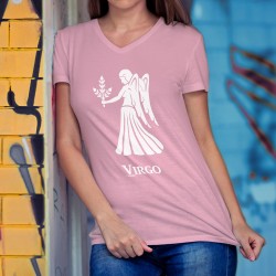 T-shirt in cotone da donna con il segno zodiacale della  (Virgo) ♍ per le persone nate tra il 23 agosto e il 22 settembre