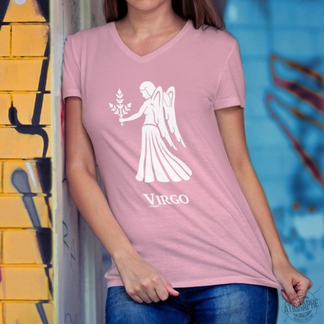 T-shirt in cotone da donna con il segno zodiacale della  (Virgo) ♍ per le persone nate tra il 23 agosto e il 22 settembre