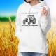 Sweat bianco a cappuccio - Conduire un tracteur