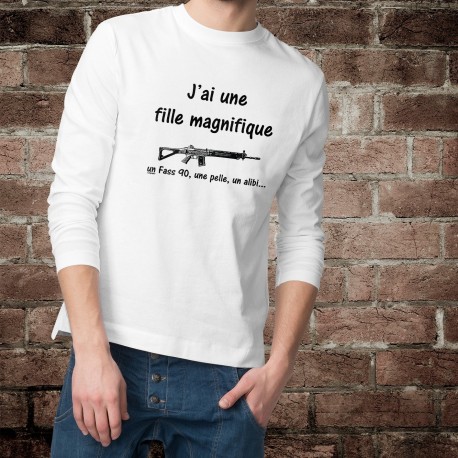 Men's Funny Sweatshirt - J'ai une fille magnifique