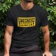 ATTENTION, de mauvaise humeur ✸ panneau jaune DANGER ✸ T-Shirt humoristique coton homme