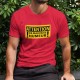 ATTENTION, de mauvaise humeur ✸ panneau jaune DANGER ✸ T-Shirt humoristique coton homme