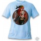 Men's or Women's Manga T-Shirt - Sexy Military Girl - Trigger, Blizzard Blue 