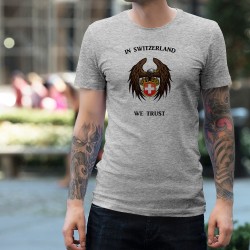 Moda Uomo T-Shirt - In Switzerland We Trust - Aquila
