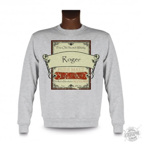 Sweatshirt "étiquette de Whisky" personnalisable, Ash Heater