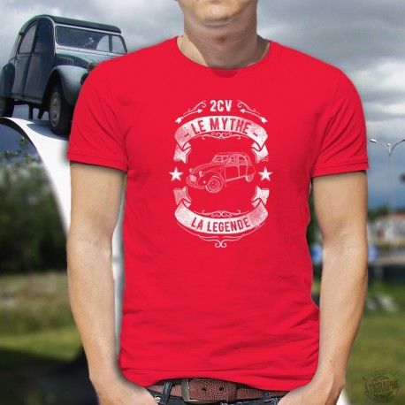 2CV, le mythe, la légende ★ T-Shirt coton homme, Hommage à Citroën et sa voiture légendaire !