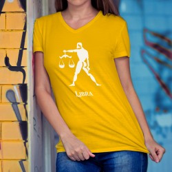 Signe astrologique Balance (Libraque) ♎ T-Shirt coton dame pour les personnes du 23 septembre au 22 octobre