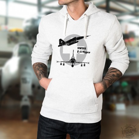 Swiss F-5 Tiger ★ Forze aeree svizzere ★ Uomo Felpa bianco a cappuccio