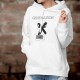 Pullover humoristique blanc à capuche mode dame - Génération X - baladeur à cassette, walkman