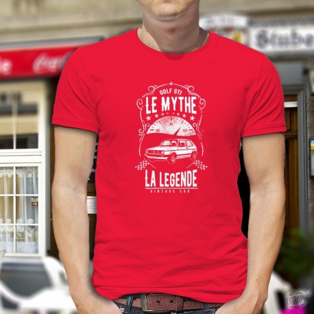 T-shirt coton mode homme - VW Volkswagen Golf GTI, le mythe, la légende - voiture de collection