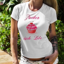 Lustig Damenmode T-shirt - Zucker isch Lebe - Cupcake