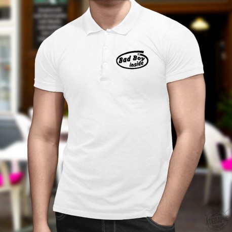 Bad Boy inside ★ böser Junge im Inneren ★ Humorvoller Herren Polo-Shirt inspiriert vom Logo und der Werbung von Intel