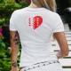 Coeur valaisan ❤ T-Shirt mode dame - Coeur rouge et blanc avec les treize étoiles des treize districts du canton du Valais 