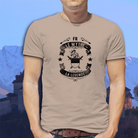 T-Shirt homme - Fribourgeois, le mythe, la légende - heaume et épées médiévales
