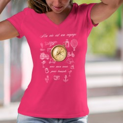 Women's cotton T-Shirt - Mon coeur pour boussole