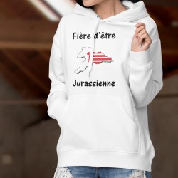 Fière d'être Jurassienne ★ Pull à capuche dame - frontières du canton du Jura