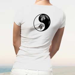 Donna moda T-Shirt - Yin-Yang - Testa di Aquila Tribale