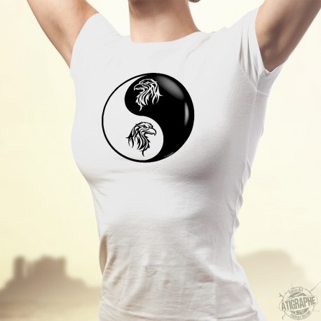 Donna moda T-Shirt - Yin-Yang - Testa di Aquila Tribale