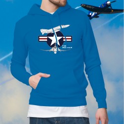 Silhouette de l'avion de combat F-4E Phantom II ★ US Air Force ★ Pull à capuche coton mode homme