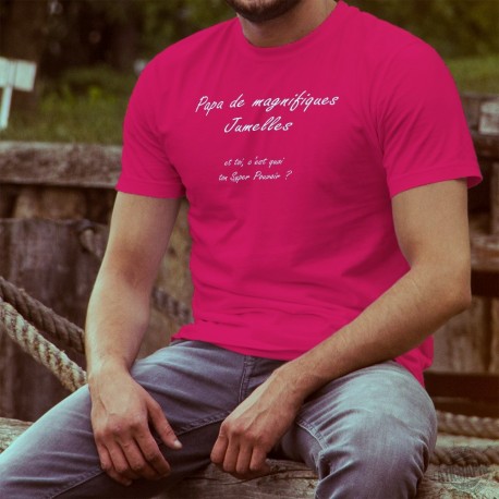 T-shirt coton mode homme - Papa de Jumelles magnifiques, Super Pouvoir