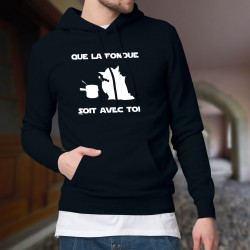 Cotton Hoodie T-Shirt - Que la Fondue soit avec Toi