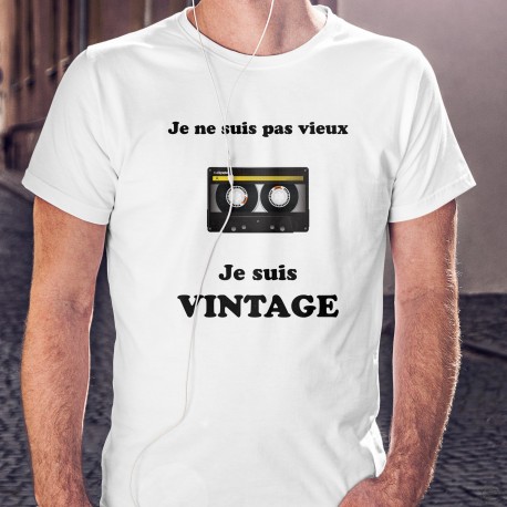 Vintage Cassette audio ⏪⏸⏵⏹⏩ Je ne suis pas vieux, je suis Vintage - T-shirt homme avec une cassette à bande magnétique