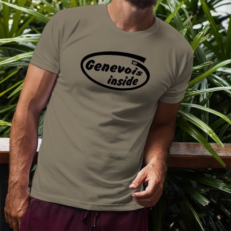 Genevois inside ★ Genevois à l'intérieur ★ T-Shirt homme, inspiré de la publicité Intel pour ses microprocesseurs Pentium