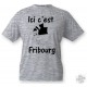 T-Shirt - Ici c'est Fribourg - für Herren oder Frauen, Ash Heater