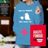 Cotton Hoodie T-Shirt - Que la Fondue soit avec Toi