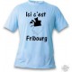 T-Shirt - Ici c'est Fribourg - für Herren oder Frauen, Blizzard Blue