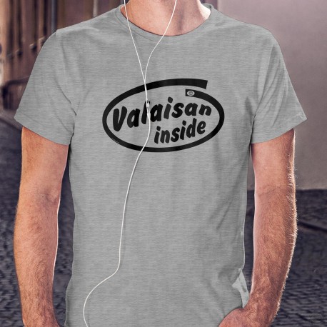 Uomo Funny T-Shirt - Valaisan inside, Safety Orange