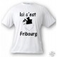 T-Shirt - Ici c'est Fribourg - für Herren oder Frauen, White