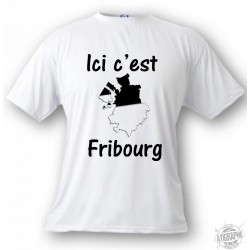 T-Shirt - Ici c'est Fribourg - pour homme ou femme, White