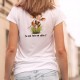 Tu me fais un câlin ? ✿ T-shirt humoristique mode dame avec une petite vachette à corne faisant les yeux doux