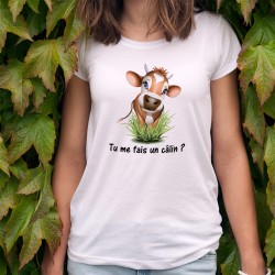 Frauen Slim T-shirt -  Tu me fais un câlin ?